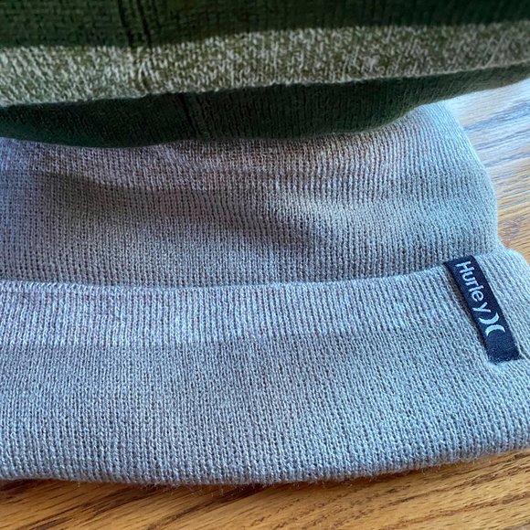 Nwt Hurley 2 Pack Rugby Knit Beanie Winter Hat Cap Skully Set Toque Skate Board - Picture 3 of 5
